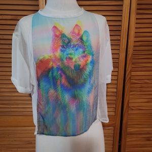 Hologram wolf shirt